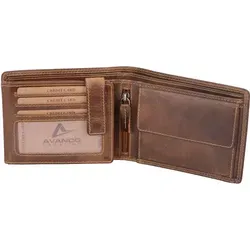 Herrenbörse Herren Geldbörse Leder querformatAVancoTM braun