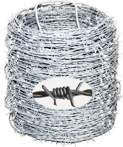 Stacheldraht feuerverzinkt Sperrdraht Natodraht Absperrdraht 2 drähtig 4 spitzig verzinkt (100 Meter) - Grundpreis pro Meter 0,21 EUR