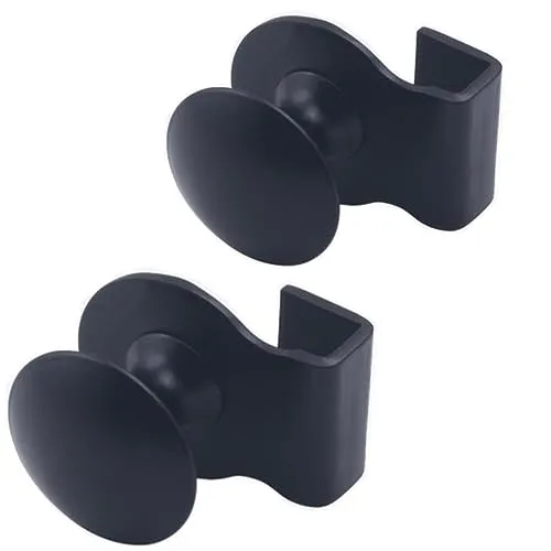 Heuskay 2 Stück Glastürgriff, Glasclipgriff, Edelstahl Kein Bohren Türclips Klemmen zieht Griffe Knöpfe für Glas 5-8mm Vitrinenvitrinen, A (Schwarz)