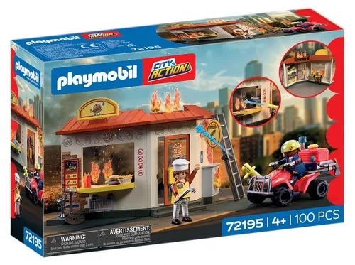 PLAYMOBIL Feuerwehr-Quad mit Burger-Bude