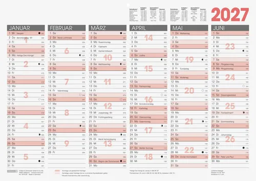 Brunnen Tafelkalender / Wandkalender A3 (2027) von BRUNNEN