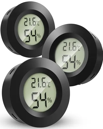 MAVORI® 3 x Thermometer Hygrometer mini mit C/F und on/off Funktion - Temperaturmessgerät und Luftfeuchtigkeitsmesser - präziser Raumthermometer innen und Hygrometer innen zur Kontrolle des Raumklimas