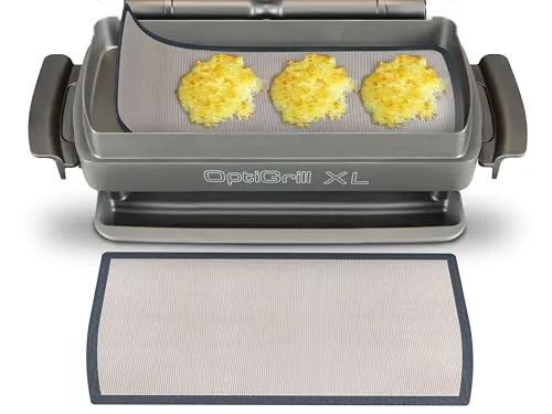 Dauerbackmatte Silikon Backmatte kompatibel mit Tefal Optigrill XL, Antihaftbeschichtung, Silikonmatte, Lebensmittelecht und Hitzebeständig, Zubehör (passend für die große Backschale)