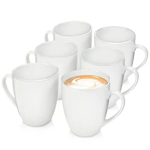 Sänger Kaffeebecher Set New Port 6 tlg - 6-teiliges Porzellan Kaffeebecher Set für 6 Personen, spülmaschinenfest und stapelbar. Ideal für Kaffee und Tee mit 350 ml Fassungsvermögen.