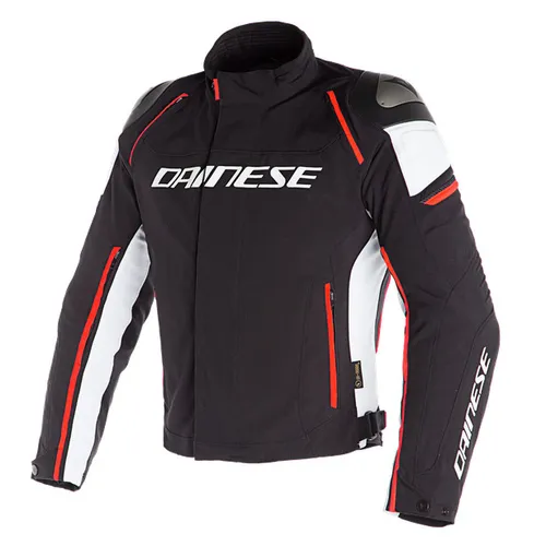 Dainese Racing 3 D-Dry Motorrad Textiljacke 50 - Schutzjacke für Motorradfahrer mit herausnehmbaren Protektoren und thermogeformter Schulterbasis für optimalen Schutz und Komfort.