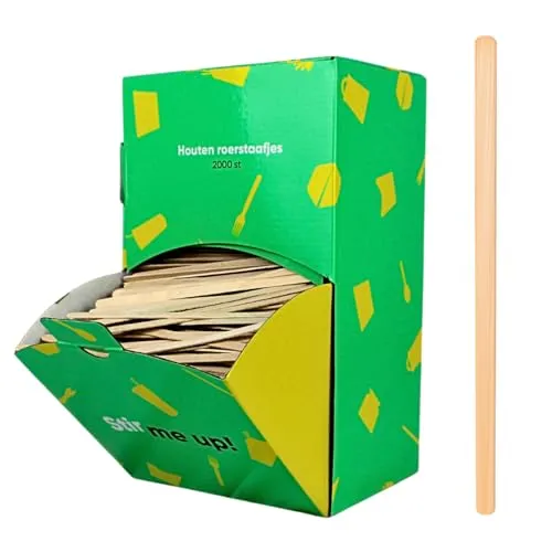 Enpack - 2000 Stück Rührstäbchen aus Bambus 140mm - umweltfreundlicher Kaffeerührer - Nachhaltige Stäbchen - Umrührstäbchen - Einweg Kaffeelöffel für Coffee To Go (140 mm, 2000.00, stück)