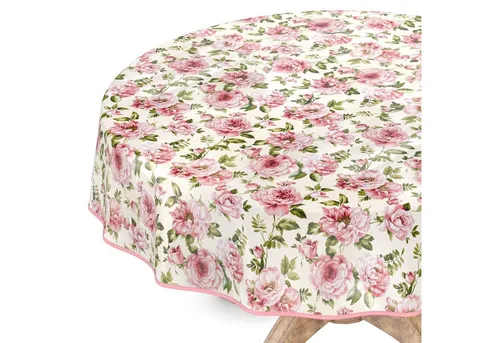 ANRO Tischdecke Tischdecke Wachstuch Blumen Rot Robust Wasserabweisend Breite 140 cm, Glatt