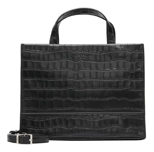 Liebeskind Berlin Henkeltasche Satchel M LOU 2 NEW CROCO schwarz - Umhängetaschen aus hochwertigem Leder, stilvolles Design mit edlem Kroko-Prägung und idealen Maßen für den täglichen Gebrauch.