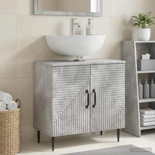 Maison Exclusive Waschbeckenschrank HAARLEM Betongrau 59,5 x 31,5 x 59 cm
