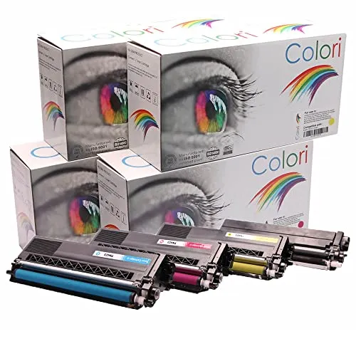 Colori Set 4X Alternativ Toner für Brother TN-423 - Kompatibles Toner-Set für Brother Drucker, bietet hohe Seitenleistung: 6500 Schwarz und 4000 in Cyan, Magenta, Gelb – ideal für kosteneffizientes Drucken.