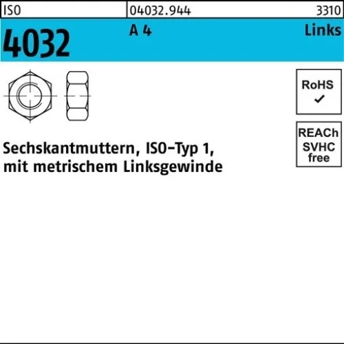 100er PACK(Stk) BUFAB 004032940040080000 Sechskantmutter ISO 4032 links M 8 A 4