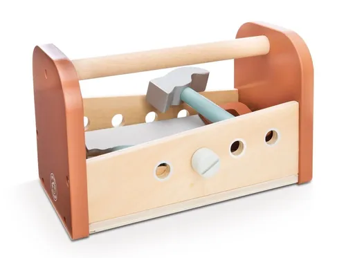 Speedy Monkey SP3017 2in1 Werkbank - Werkzeugkasten aus Holz 25x13,5x15cm, vielseitig und perfekt für kleine Handwerker als Geschenkidee