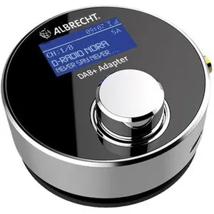Albrecht Digitalradio-Adapter DR 54 - DAB+ FM-Transmitter für Autoradio und Stereoanlage, inkl. Zubehör und beleuchtetem LC-Display