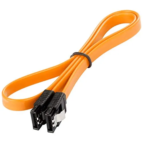 POPPSTAR 1x SATA Kabel SSD/HDD (0,5m SSD Datenkabel/SATA 3 Kabel SSD, 2 gerade Stecker) bis zu 6 Gbit/s, orange