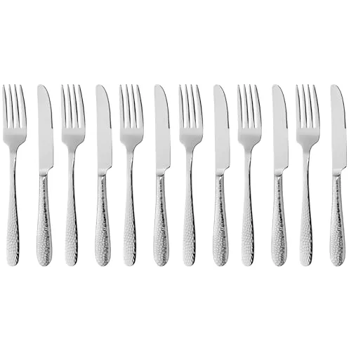 GRÄWE Dessertbesteck Gent, 12-teilig, 6 Personen, spülmaschinengeeigent, Besteckset für Vorspeisen und Kuchen, kleine Tafelmesser, Edelstahl