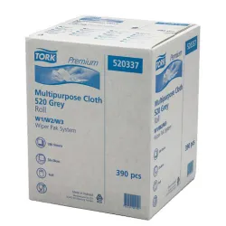 Tork Industrie Reinigungstücher Grau W1/2/3, Wiederverwendbar - 390 Tücher - Kommerzielle Einmaltücher, langlebig und effizient, ideal für die Entfernung von Schmutz und Öl. Ersetzen Sie Miettücher mit diesen flexiblen und wiederverwendbaren Tüchern für beste Reinigungsergebnisse.