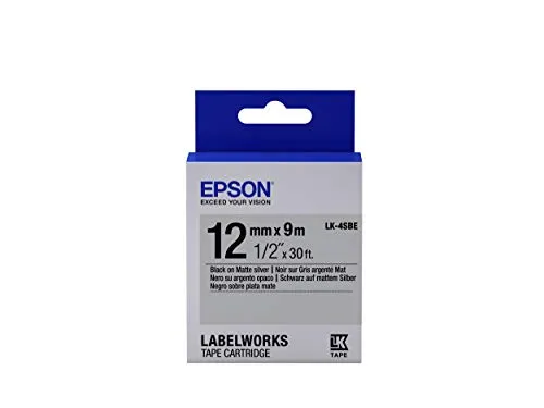 Epson LK 4SBE Etikettenband schwarz auf mattem Silber
