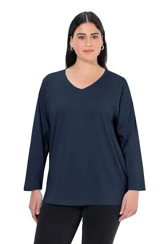 Ulla Popken Damen Shirt Marine 62+