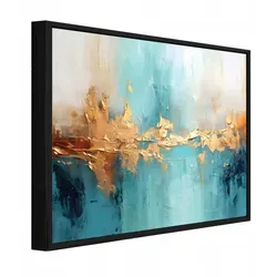 Wallarena 3D-Effekt Leinwandbild 60x40 cm in gold von Wallarena