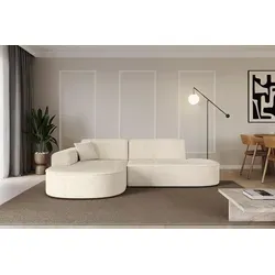 Altdecor Ecksofa Beige, 3-Sitzer L-Form mit Ottomane - Bequemes 3-Sitzer Ecksofa in L-Form, ideal für Wohnzimmer. Hochwertige Polsterung und elegantes Design sorgen für maximalen Komfort und Stil.