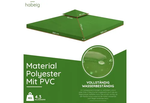 habeig Pavillon-Ersatzdach 3x3m von Habeig