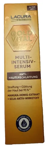 LACURA Skin Gold Vital Multi-Intensiv-Serum 30 ml - Anti-Faltenprodukte, mit Manuka-Honig-Extrakt für intensive Feuchtigkeitspflege, ideal für sehr reife Haut und verleiht ein strahlendes Hautbild.