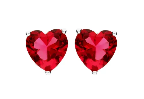 LÖB Paar Ohrstecker 925 Silber Ohrringe Herz Zirkonia Herzform Rubin rot Stein Ohrstecker (Geschenke für Frauen Beste Freundin Mutter Mama Damen zum Geburtstag Weihnachten Weihnachtsgeschenke, Inkl. Schmuckbox), Herzen Herzchen Klein Set Trachten Trachtenschmuck Oktoberfest Schmuck