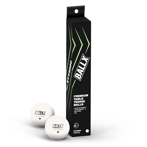 BallX 1 Stern Tischtennisbälle XTT3000 | 40 ABS weiß | 6 Stück | Ping Pong Bälle | Tischtennisbälle Outdoor & Indoor | Tischtennisball | Tischtennis Bälle | Table Tennis Balls