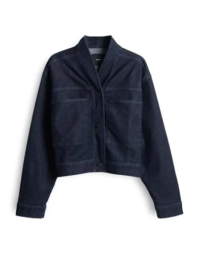 someday Damen Jacke | NENIMA Boxy Jeansjacke in Rinsed Waschung Classic Dark Blue, 40