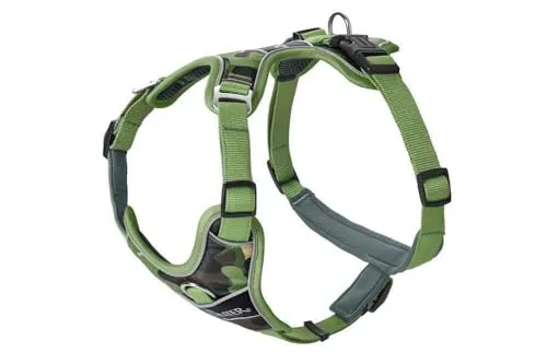 HUNTER Geschirr Divo Up Camouflage grün L - Weiteres Autozubehör mit modischem Camouflage-Muster, 5-fach verstellbar für optimale Passform und stark reflektierend für erhöhte Sicherheit bei Nacht.