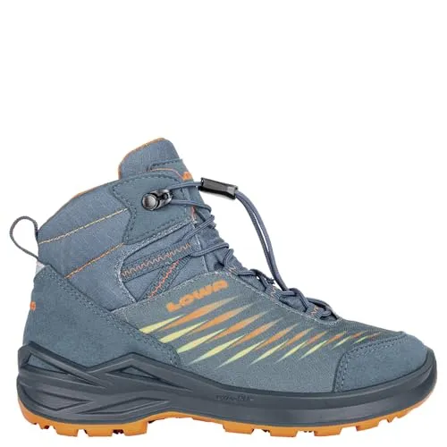 Lowa Zirrox II GTX Mid JR petrol/mango (7436) 33 - Sportlicher Kinderstiefel - Wanderschuhe mit GORE-TEX Membran für zuverlässigen Wetterschutz. Ideal für kleine Abenteurer, leicht und atmungsaktiv für höchsten Tragekomfort.