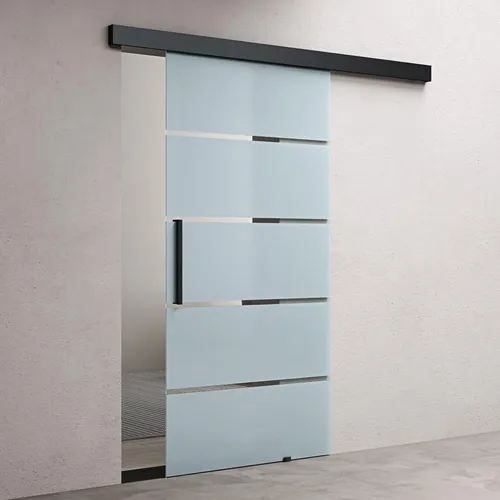 doporro Glasschiebetür Schwarz mit Softclose-Automatik - Elegante Glasschiebetür aus 8mm ESG-Sicherheitsglas mit Soft-close Mechanismus. Ideal für platzsparende Lösungen und optimale Lichtdurchlässigkeit. Inklusive Montagezubehör für einfache Installation.