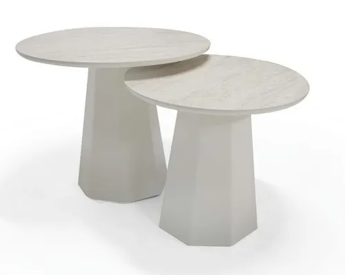 Designer Couchtisch Set - 2x Runde Tische aus Holz - Tische & Stehtische, modernes Design mit zwei stilvollen runden Tischen, ideal für jedes Wohnzimmer, einfache Montage und hochwertige MDF-Oberfläche.