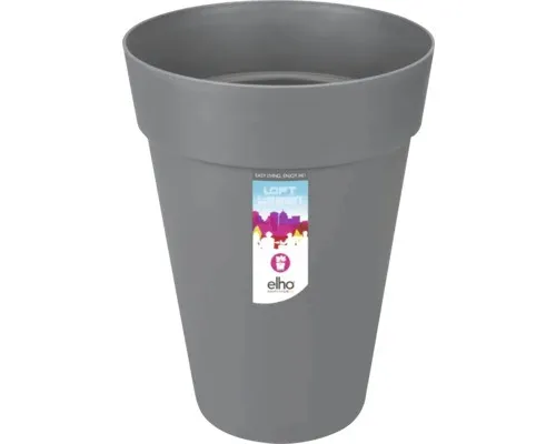 Pflanzvase Elho Loft Urban Kunststoff Ø 28 cm H 35,8 cm anthrazit inkl. Erdbewäs