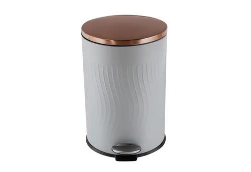 HTI-Living Mülleimer Treteimer Jannik 20 Liter - Moderner Treteimer in Grau und Kupfer, aus Edelstahl, mit praktischem Trittmechanismus für hygienisches Entsorgen. Ideal für jedes Zuhause.