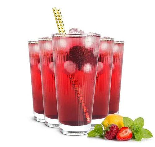 Longdrinkgläser 400ml mit Relief Wassergläser Saftgläser Cocktailgläser Gläser 6