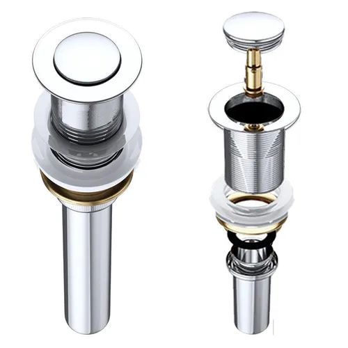 doporro Automatik Design-Ablaufgarnitur Push-Open Pop-Up-Ventil Abfluss Chrom