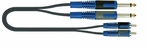 Roksolid Audiokabel mit 2 x 6,3 mm Mono-Klinkenstecker auf 2 x Phono-Stecker, 5 m