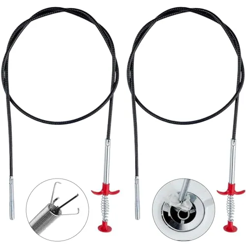 Krallengreifer, 2 Stück Abflussreiniger Spirale Einziehbaren Abflussspirale Gripper 60cm und 160cm Greifer Zange Teleskop Flexibler Rohrreinigungsspirale für Küche und Bad