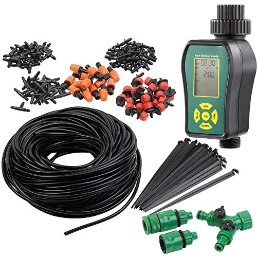 Royal Gardineer 136-teiliges Pflanzen-Bewässerungs-Set - Micro-Drip-Bewässerungssysteme für automatische Gartenbewässerung, inklusive Bewässerungsuhr für optimale Pflanzenpflege.