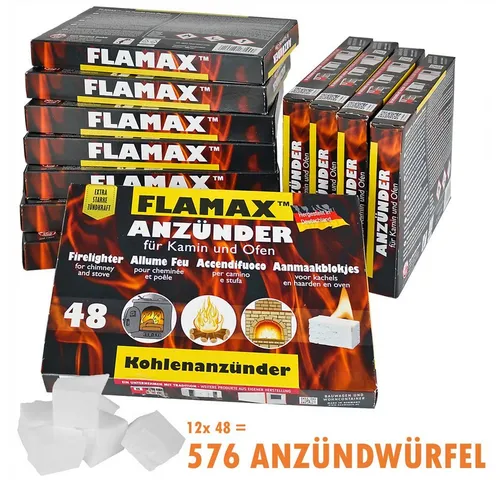 FLAMAX Grillanzünder 576x Anzündwürfel Kaminanzünder Kohleanzünder Grillanzünder Ofen