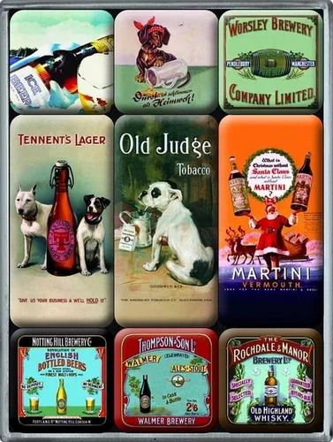 Nostalgic-Art Magnet 9tlg. Magnetset - Bier, Martini, Whisky