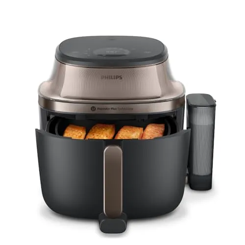 Philips Heißluftfritteuse NA547/07 Steam Airfryer 5000 Series - Vielseitige Heißluftfritteuse mit 7,2L Kapazität und Dampfgarfunktion für perfekte Ergebnisse. Ideal für knusprige Speisen und saftiges Gemüse – einfach und bequem im Alltag.