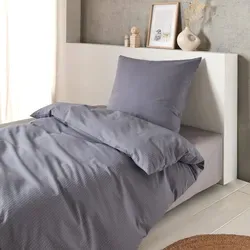 Traumschlaf Seersucker Bettwäsche Uni Kissenbezug einzeln 40x80 cm | anthrazit - grau