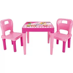 Kindersitzgruppe pink - 2 Kinderstühle & 1 Kindertisch für kleine Abenteurer - Gartenmöbel-Set für Kinder ab 3 Jahren, ideal für Teepartys oder Picknicks. Mit abgerundeten Ecken für Sicherheit und vielseitig einsetzbar drinnen und draußen.
