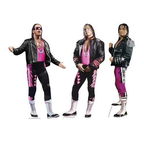 SC4586 WWE Bret Hart Pappaufsteller mit DREI Regalböden, Höhe 31 cm, ideal für WWE-Themen, Partys, Geburtstage und Fans, Raumdekorationen und Veranstaltungen