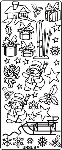 Ursus - Ludwig Bähr Etiketten Kreativsticker 10x23cm Motiv 64 VE=5 Stück gold