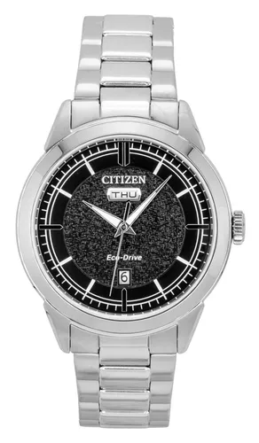 Citizen AW0151-85EC Herrenarmbanduhr - Elegante Edelstahl-Solaruhr mit schwarzem Zifferblatt - Elegante Herrenuhr mit robustem Edelstahlgehäuse und kratzfestem Glas. Der Eco-Drive Antrieb nutzt Licht als Energie, bietet 240 Tage Gangreserve und ist bis 10 bar wasserdicht – ideal für den Alltag.