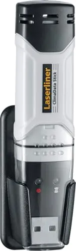 Laserliner 082.027A Luftfeuchtemessgerät (Hygrometer) - Präzises digitales Hygrometer zur Langzeit- und Echtzeitmessung von Temperatur und Luftfeuchtigkeit, ideal für gesundes Raumklima und Auswertung am PC.
