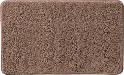 Erwin Müller Badematte, Badteppich, Badvorleger Rhodos Uni rutschhemmend braun Größe 70x120 cm - ultraweich, extrem saugfähig, flusenarm